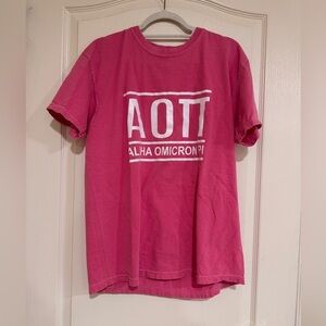 Alpha Omicron Pi pink T shirt​​​​​​